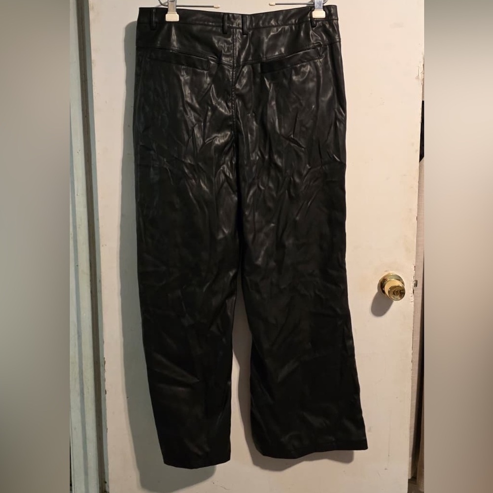 PrettyLittleThing Black Leather Look Trousers - Picture 3 of 16